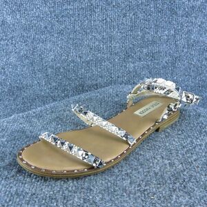 Steve Madden‎ Travel Women Strappy Sandal Shoes Size 8 Medium White Synthetic